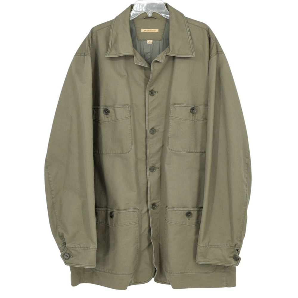 John Varvatos USA Mens 3XT Green HBT Herringbone Twill Utility Chore Jacket Coat